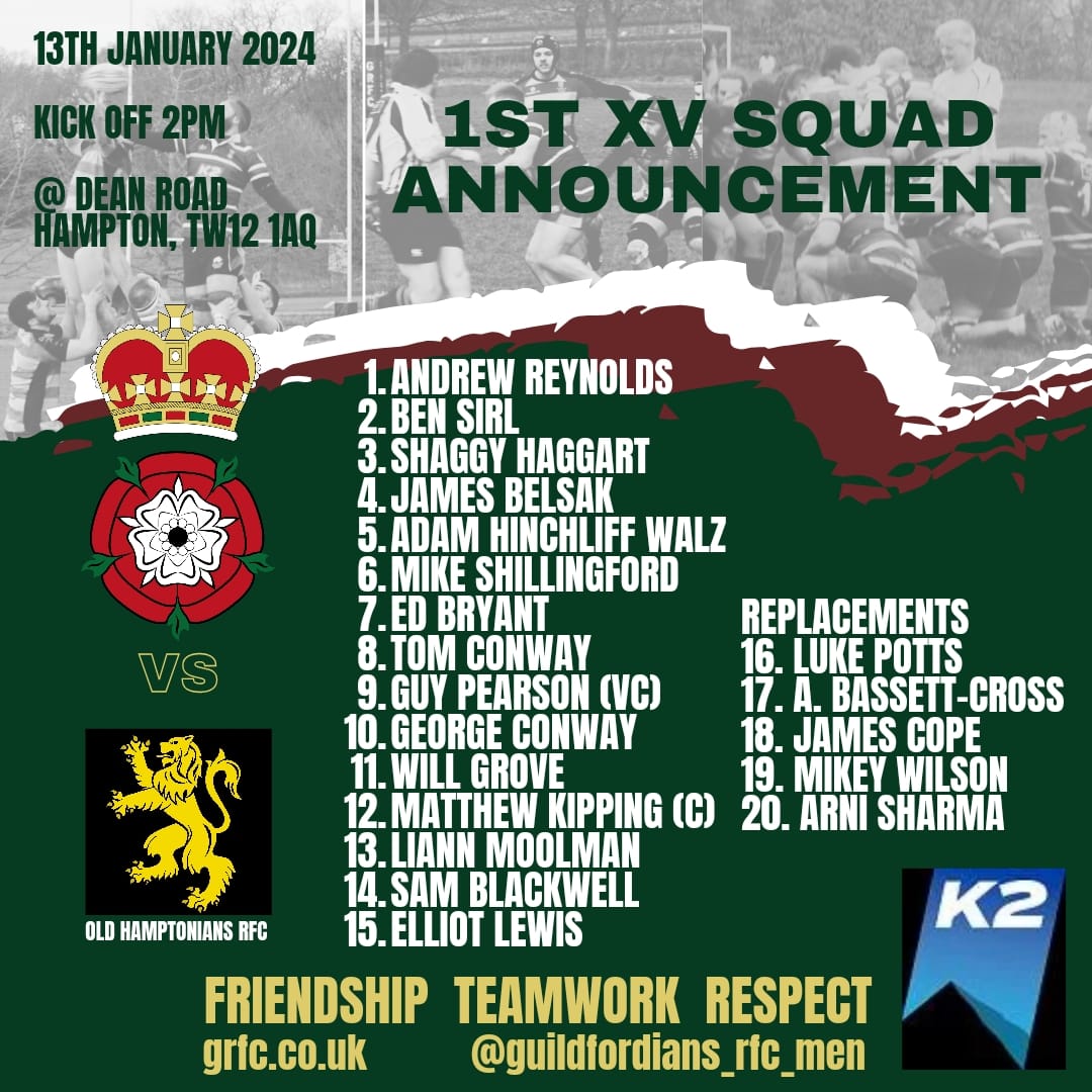 1st XV vs Old Hamptonians Away 