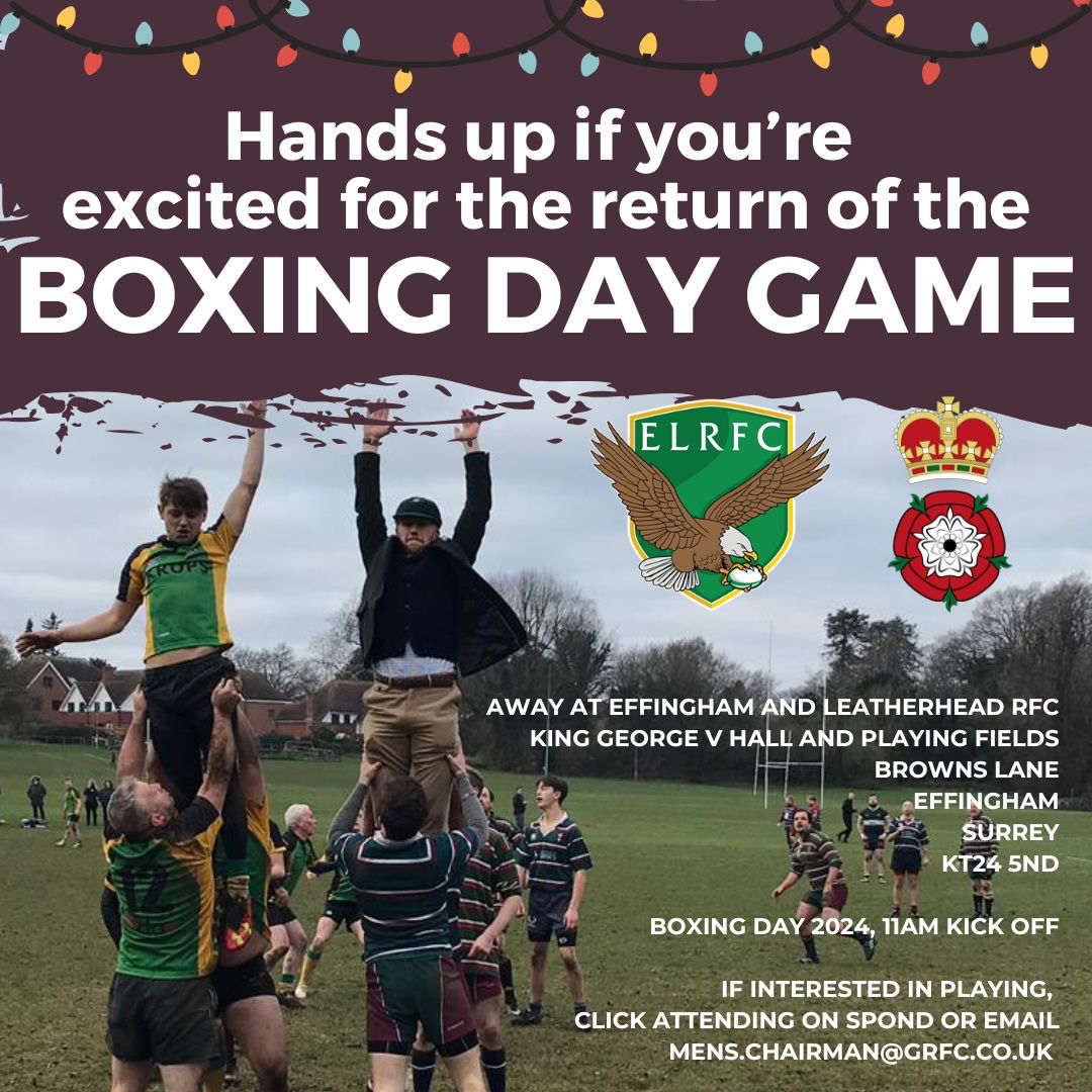 Boxing Day - Away at Effingham & Leatherhead 11:00 KO 